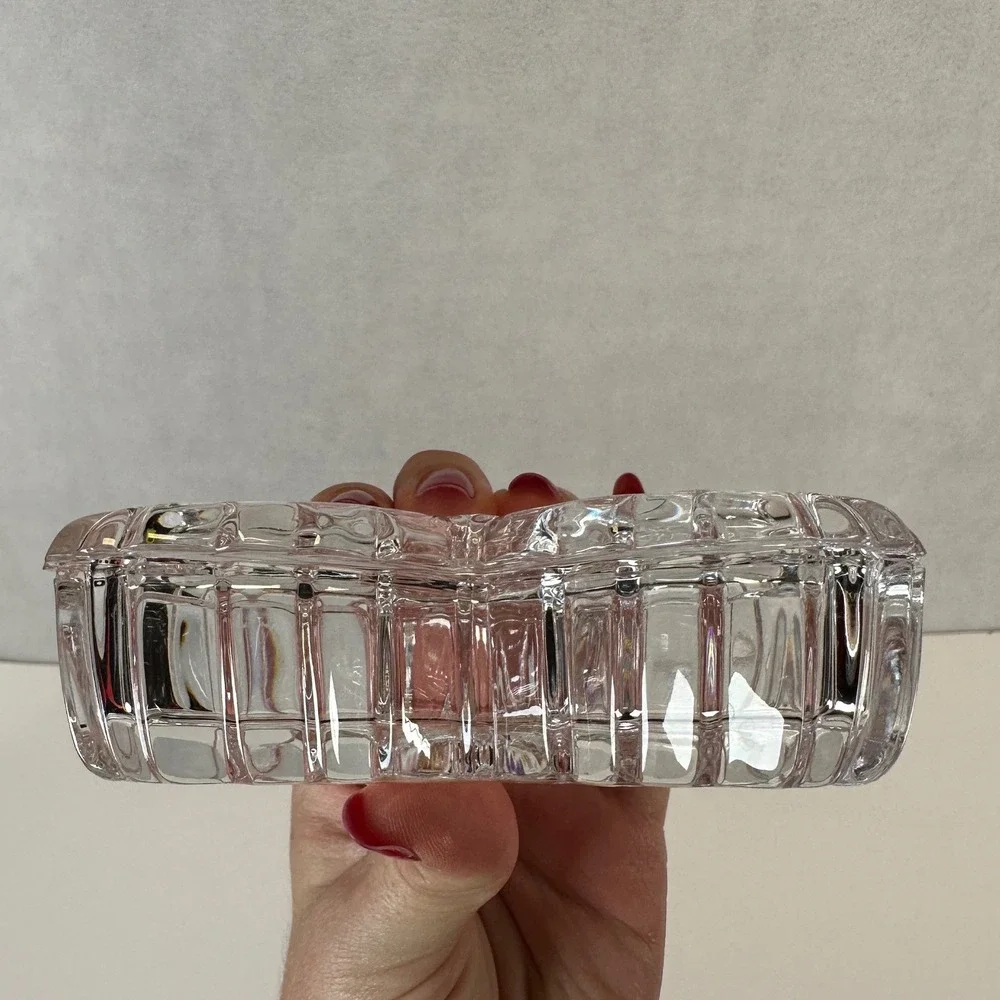 Vintage Clear Pressed Glass Butterfly Trinket Dish Set 2 Small Jewelry Catchall